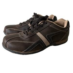 Vintage Urban pipeline faux leather lace up Y2K Vegan casual sneaker brown 8